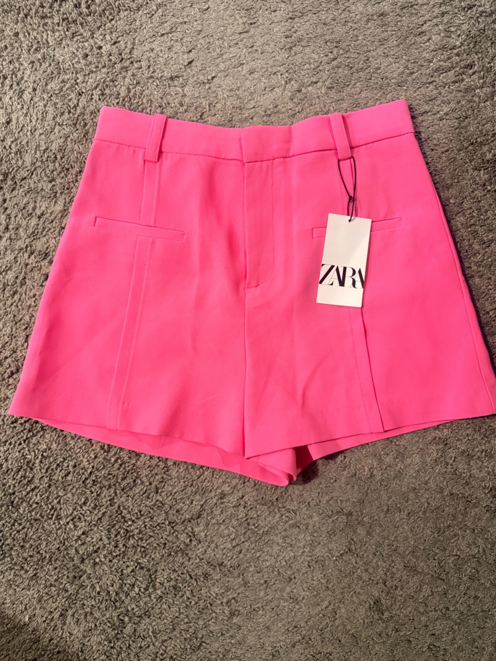 Zara Bright Pink Tailored Shorts